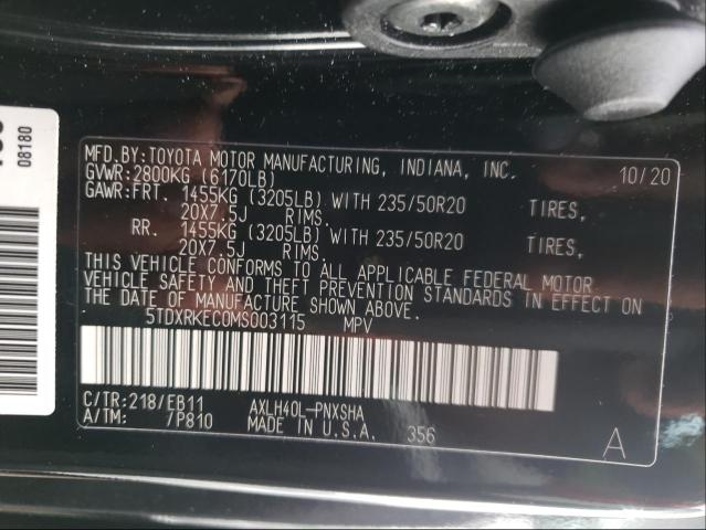 2021 TOYOTA SIENNA XSE 5TDXRKEC0MS003115