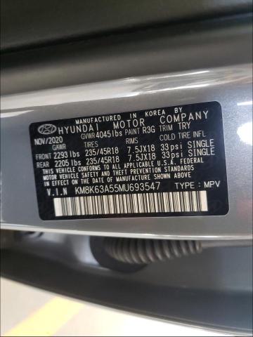 2021 HYUNDAI KONA NIGHT KM8K63A55MU693547