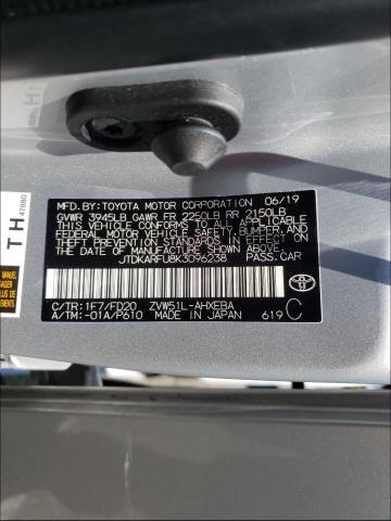 2019 TOYOTA PRIUS JTDKARFU8K3096238