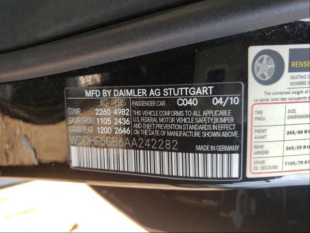 2010 MERCEDES-BENZ E WDDHF5GB6AA242282