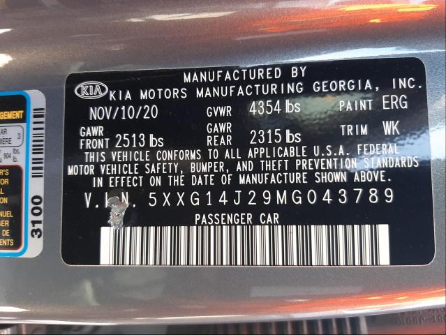 2021 KIA K5 LXS 5XXG14J29MG043789