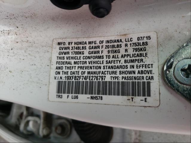 2015 HONDA CIVIC SE 19XFB2F74FE276797