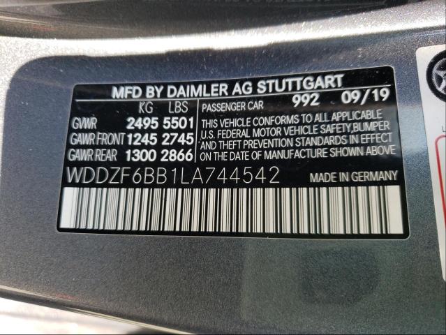 2020 MERCEDES-BENZ E AMG 53 4 WDDZF6BB1LA744542
