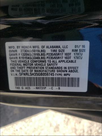 2016 HONDA ODYSSEY SE 5FNRL5H35GB059745