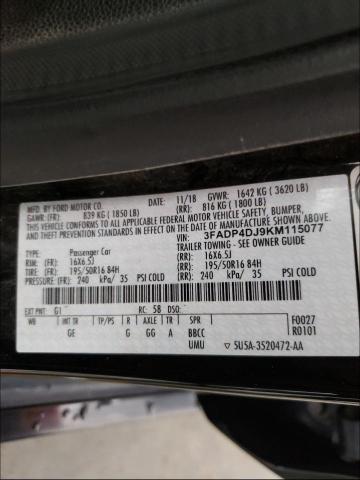 2019 FORD FIESTA ST 3FADP4DJ9KM115077