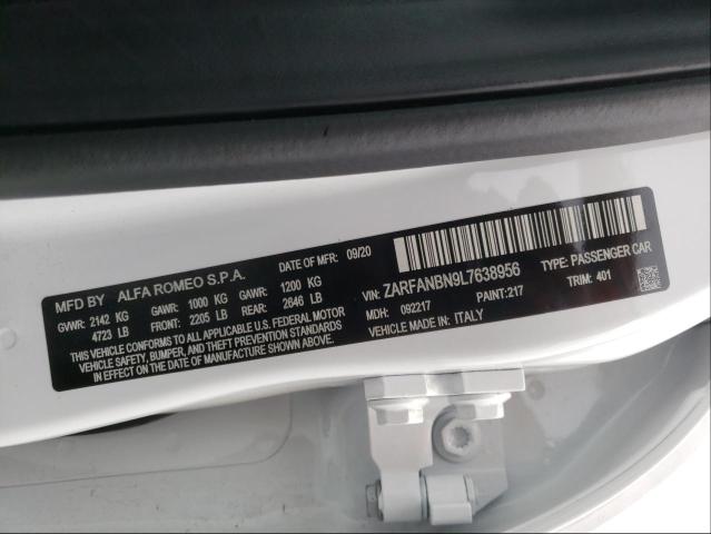 2020 ALFA ROMEO GIULIA TI ZARFANBN9L7638956