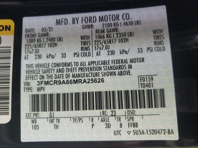 2021 FORD BRONCO SPO 3FMCR9A66MRA25626