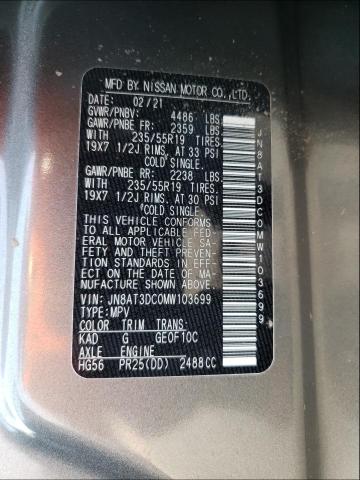 2021 NISSAN ROGUE PLAT JN8AT3DC0MW103699
