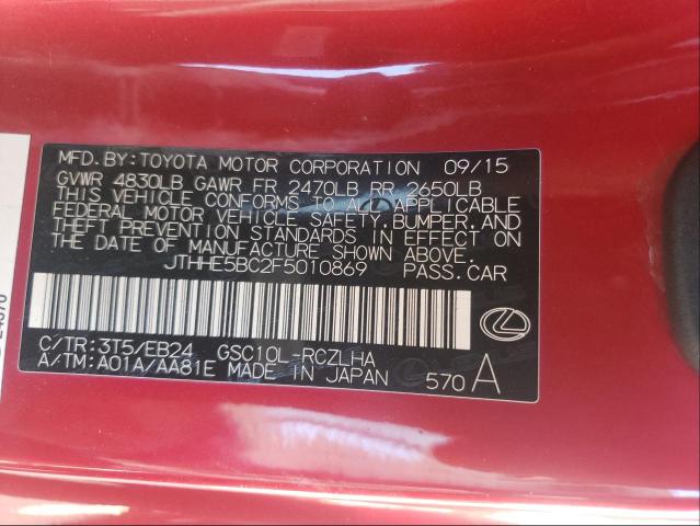 2015 LEXUS RC 350 JTHHE5BC2F5010869