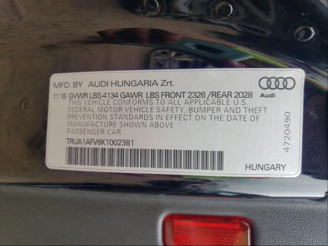 2019 AUDI TTS TRUA1AFV6K1002381