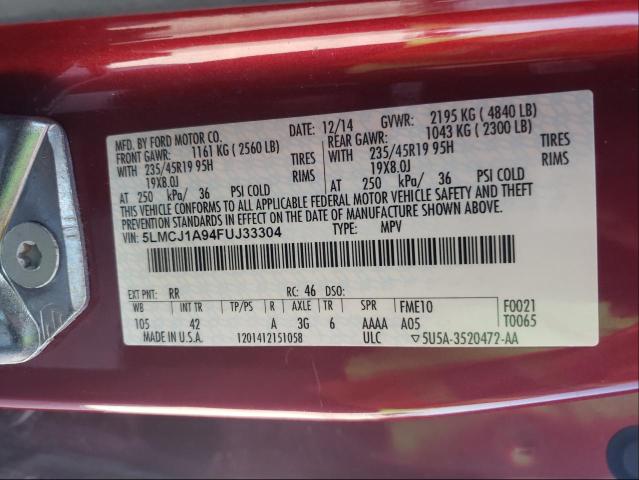 2015 LINCOLN MKC 5LMCJ1A94FUJ33304
