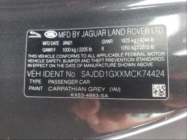 2021 JAGUAR F-TYPE SAJDD1GXXMCK74424
