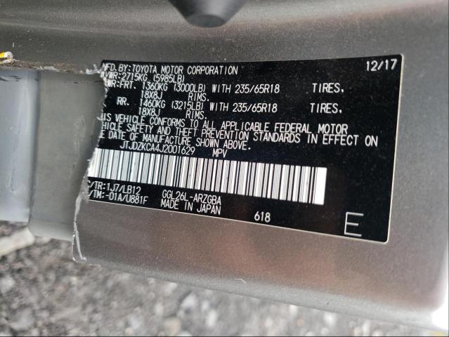 2018 LEXUS RX 350 L JTJDZKCA4J2001629