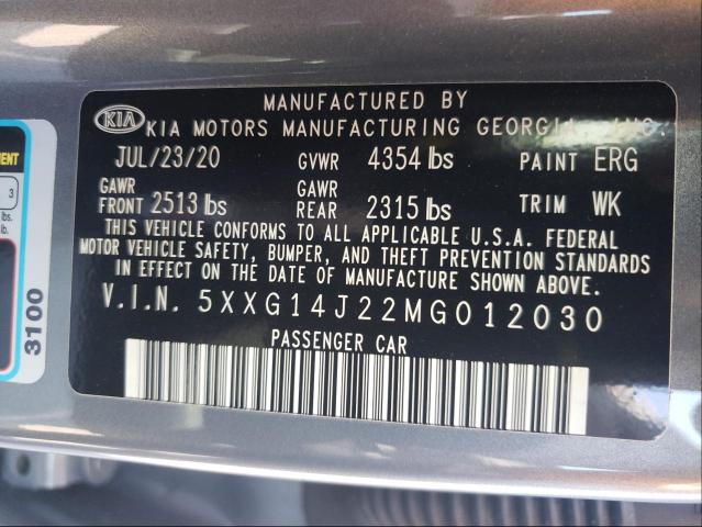 2021 KIA K5 LXS 5XXG14J22MG012030