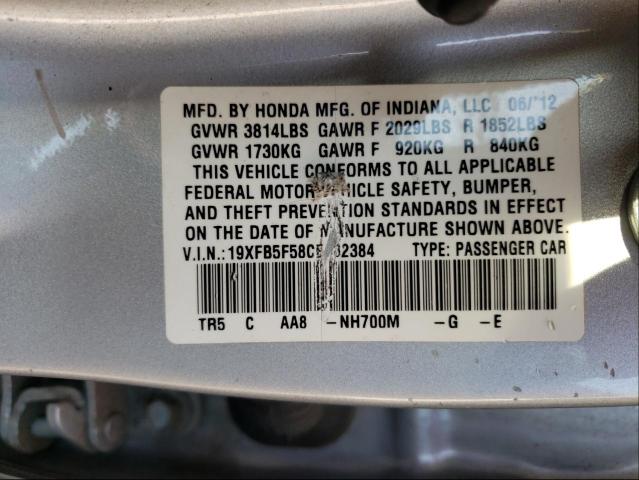 2012 HONDA CIVIC NATU 19XFB5F58CE002384