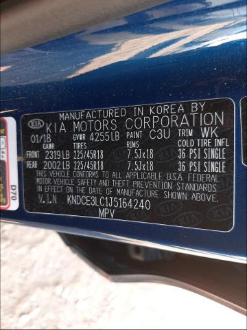 2018 KIA NIRO TOURI KNDCE3LC1J5164240