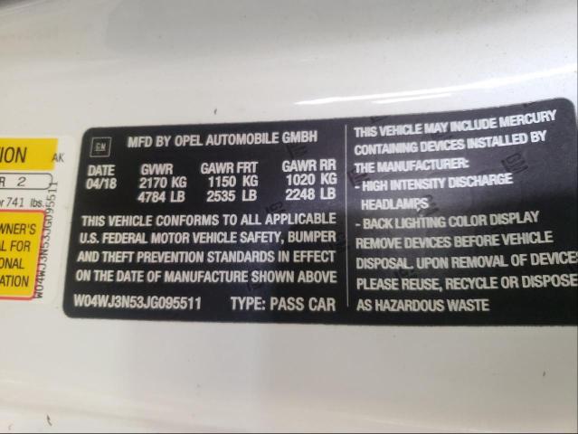 2018 BUICK CASCADA SP W04WJ3N53JG095511