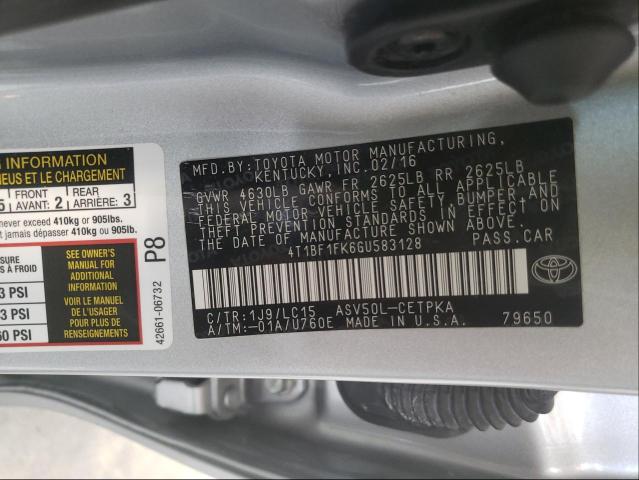 2016 TOYOTA CAMRY LE 4T1BF1FK6GU583128