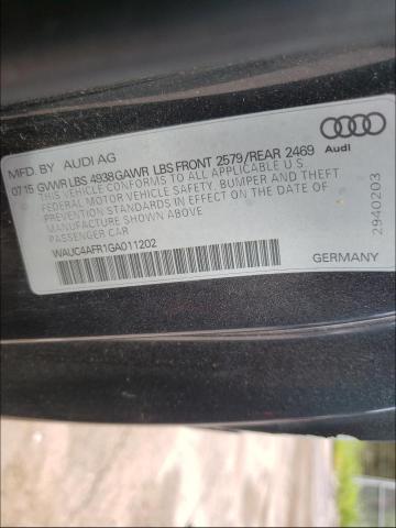 2016 AUDI S5 PREMIUM WAUC4AFR1GA011202