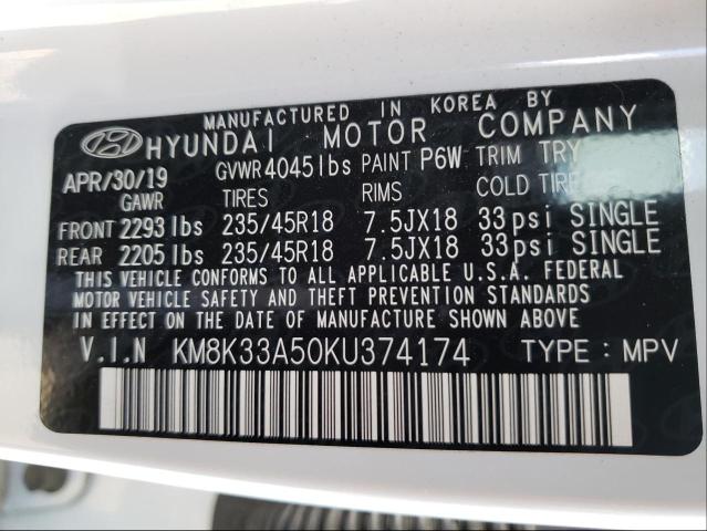 2019 HYUNDAI KONA LIMIT KM8K33A50KU374174