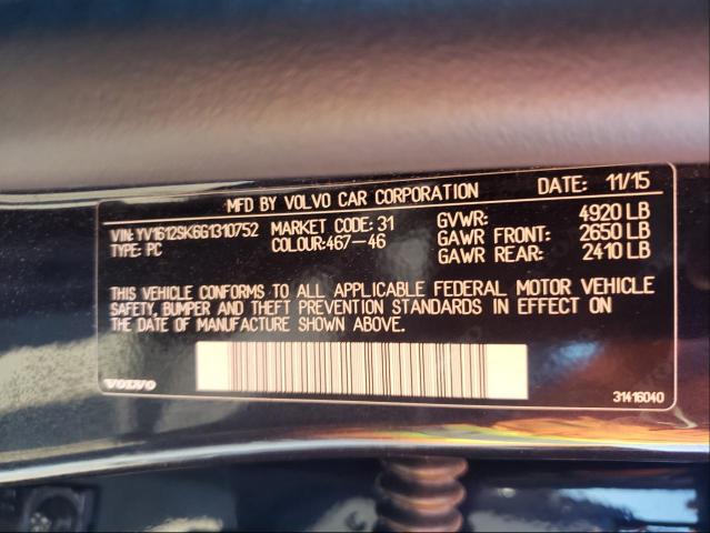 2016 VOLVO V60 PREMIE YV1612SK6G1310752