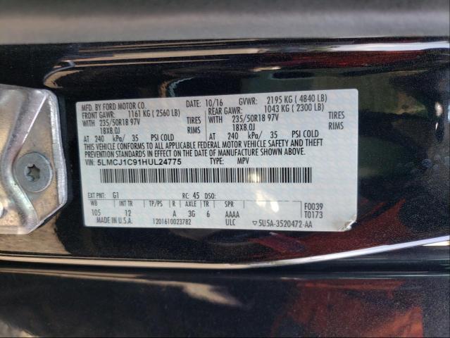 2017 LINCOLN MKC PREMIE 5LMCJ1C91HUL24775