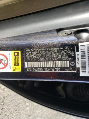 2010 LEXUS HS 250H JTHBB1BA5A2036480