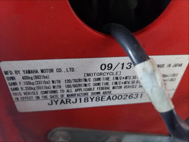 2014 YAMAHA FZ6 RC JYARJ18Y8EA002631