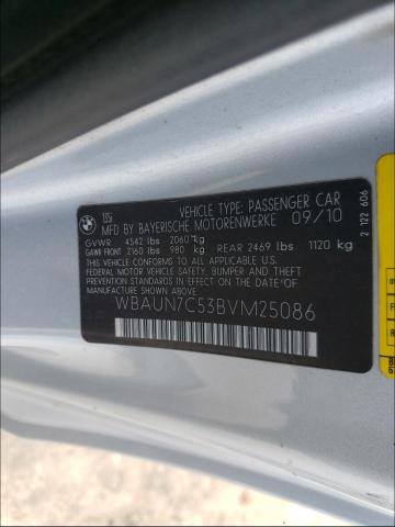 2011 BMW 135 I WBAUN7C53BVM25086