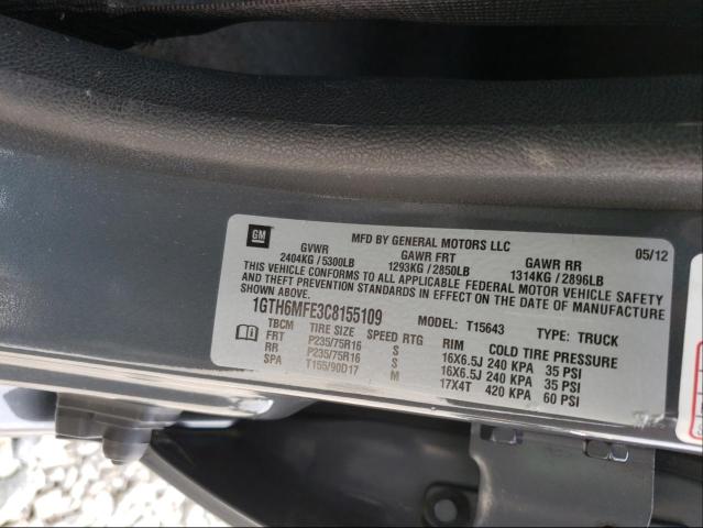 2012 GMC CANYON SLE 1GTH6MFE3C8155109