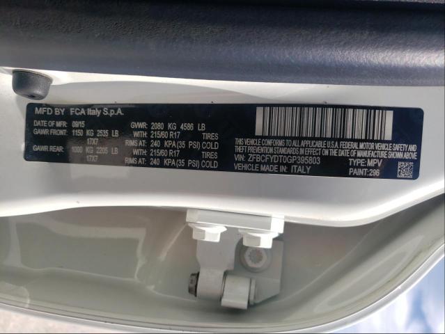 2016 FIAT 500X LOUNG ZFBCFYDT0GP395803