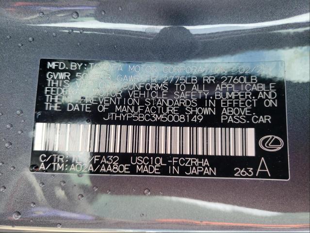 2021 LEXUS RC-F TRACK JTHYP5BC3M5008149
