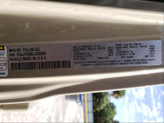 2020 JEEP GLADIATOR 1C6JJTEG0LL209306