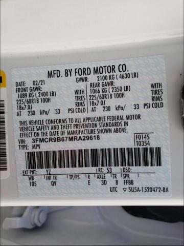 2021 FORD BRONCO SPO 3FMCR9B67MRA29618