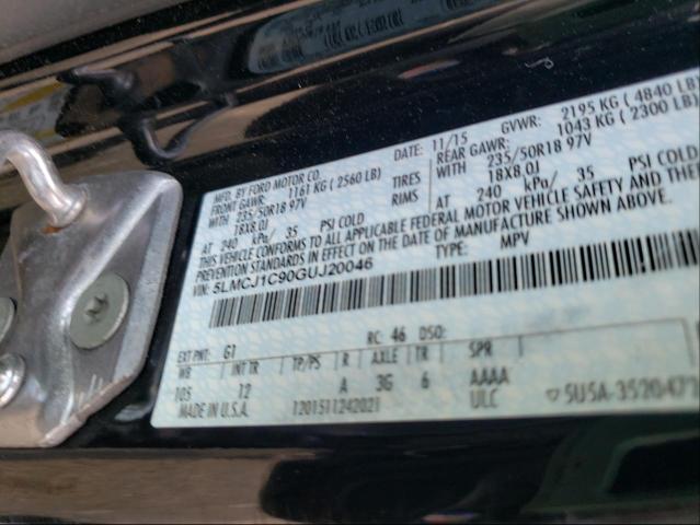 2016 LINCOLN MKC PREMIE 5LMCJ1C90GUJ20046