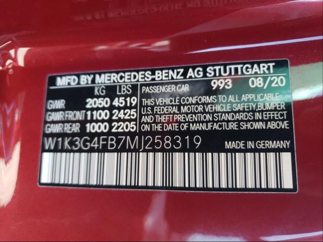 2021 MERCEDES-BENZ A 220 4MAT W1K3G4FB7MJ258319