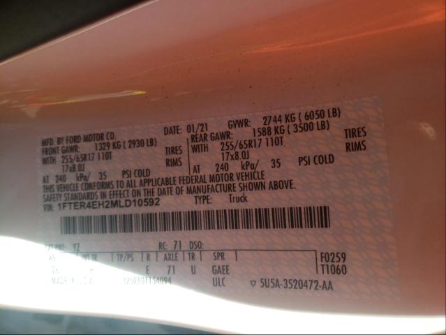 2021 FORD RANGER XL 1FTER4EH2MLD10592