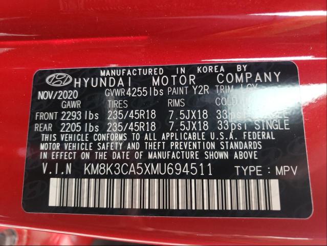 2021 HYUNDAI KONA LIMIT KM8K3CA5XMU694511