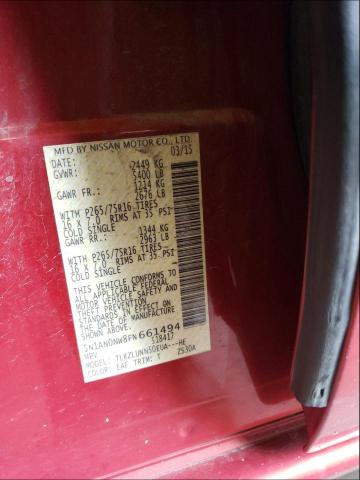 2015 NISSAN XTERRA X 5N1AN0NW8FN661494