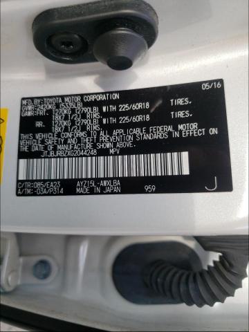 2016 LEXUS NX 300H JTJBJRBZXG2044248