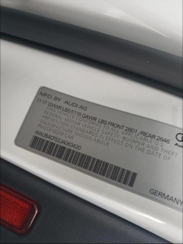 2018 AUDI S5 PREMIUM WAUB4CF52JA063420