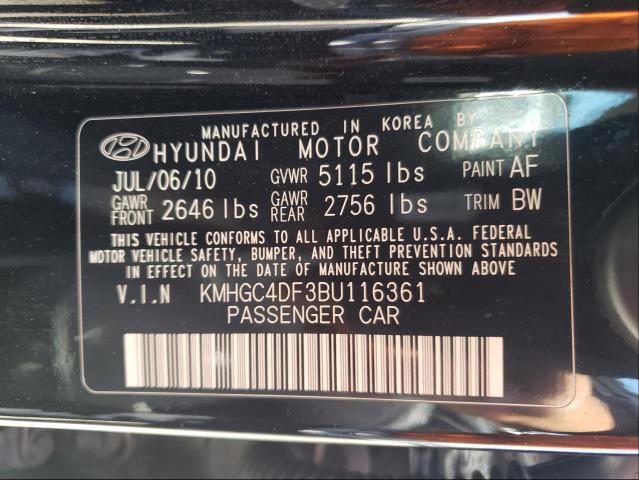2011 HYUNDAI GENESIS 4. KMHGC4DF3BU116361