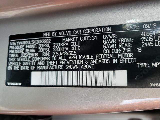 2019 VOLVO XC40 T5 IN YV4162UL5K2083982