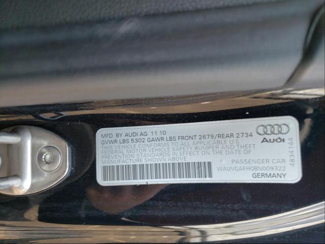 2011 AUDI S5 WAUVGAFH0BN009322