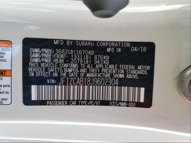 2018 SUBARU BRZ 2.0 PR JF1ZCAB18J9602304