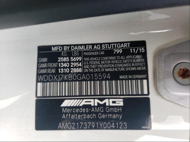 2016 MERCEDES-BENZ S 65 AMG WDDXJ7KB0GA015594
