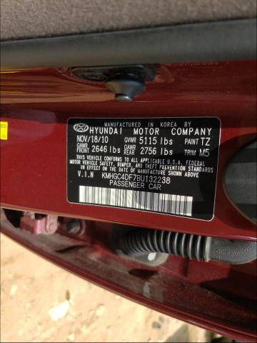 2011 HYUNDAI GENESIS 4. KMHGC4DF7BU132238