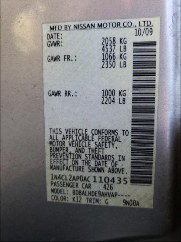 2010 NISSAN ALTIMA HYB 1N4CL2AP0AC110435