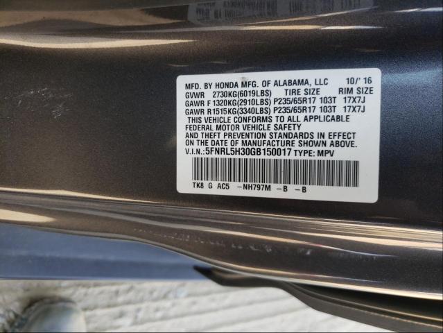 2016 HONDA ODYSSEY SE 5FNRL5H30GB150017
