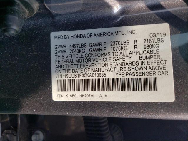 2019 ACURA TLX 19UUB1F35KA010685
